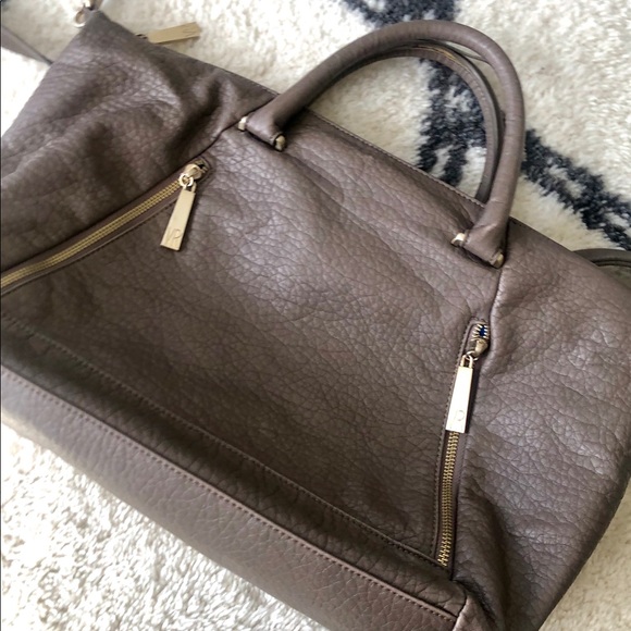 Gray Sandalwood & Gold Zipper Decor Hobo Bag - Picture 2 of 8